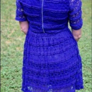 Blue Lace Evening Dress